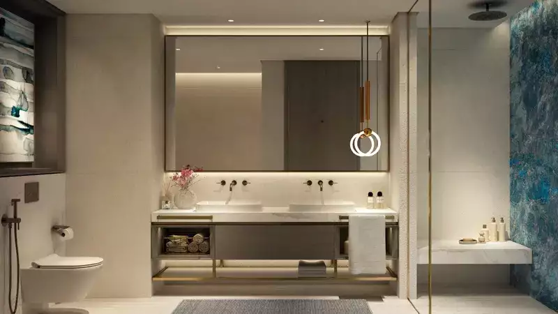 Spacious Bathrooms With Variety Of Fixtures And High-End Materials Selection_Central Park Plaza Tower B